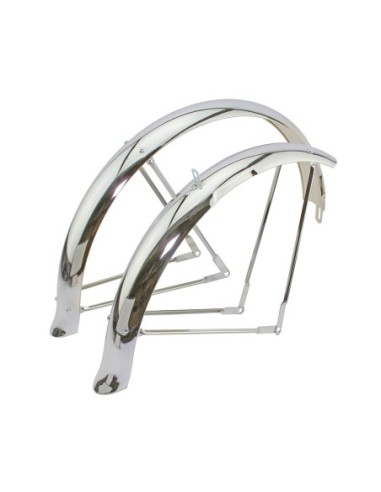26 Limo Flared Standard Balloon Fender Set Chrome.